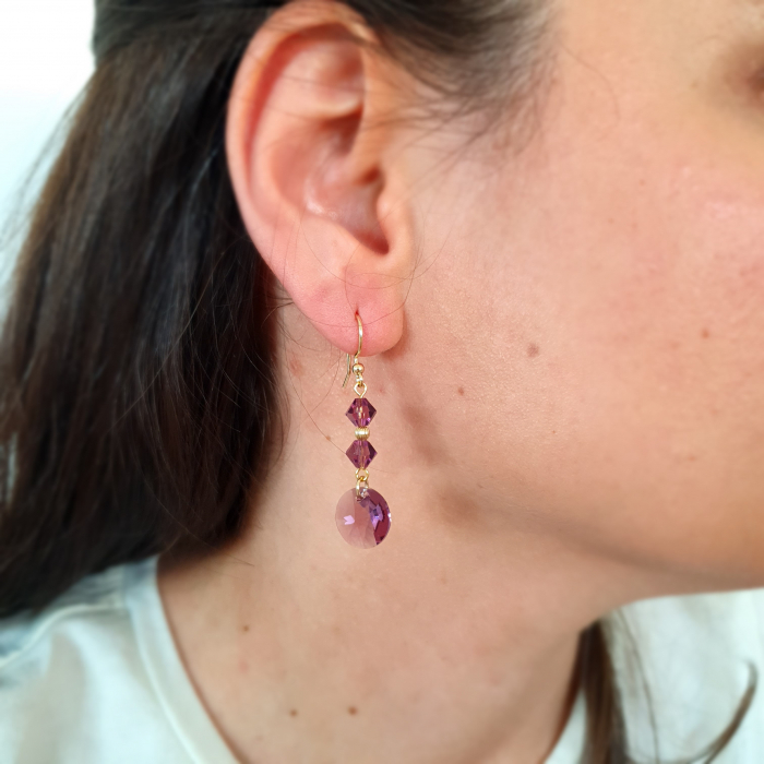Cercei Prune Mist, argint placat cu aur [2]