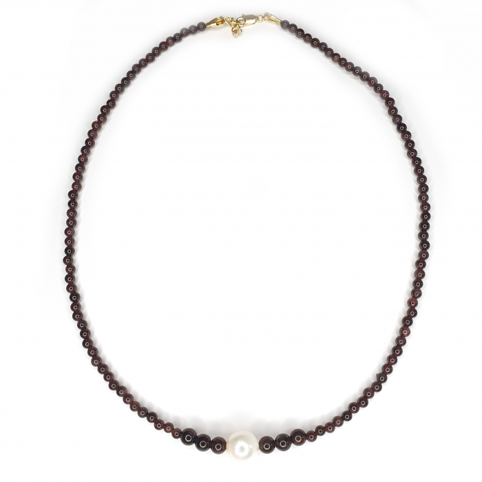 Colier Choker Granat Pearls, argint placat cu aur [2]