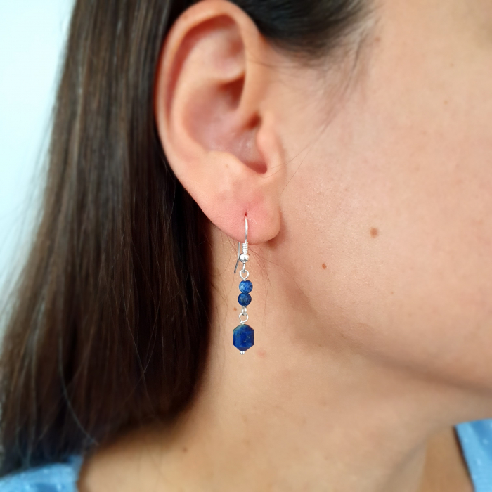 Cercei Lapis Lazuli Heart, argint [2]