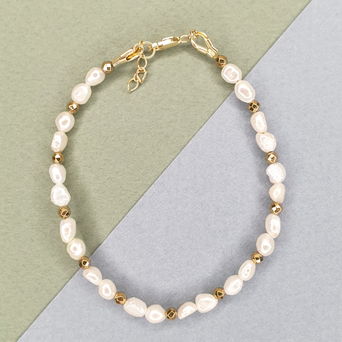 Bratara Miruna cu perle de cultura, argint placat cu aur [2]