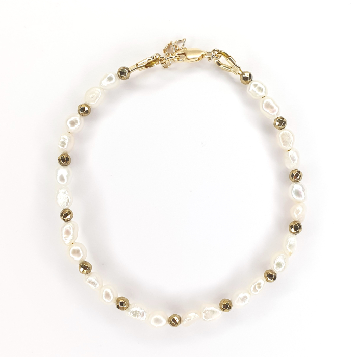 Bratara Miruna cu perle de cultura, argint placat cu aur [3]