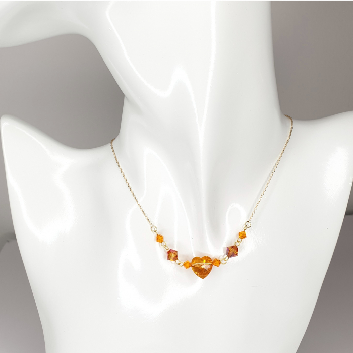 Set colier si cercei Mandarine argint placat cu aur [5]