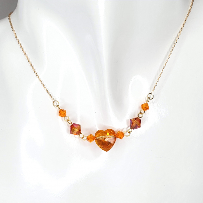Set colier si cercei Mandarine argint placat cu aur [6]