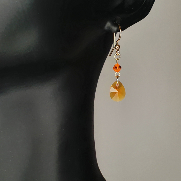 Set colier si cercei Mandarine argint placat cu aur [4]