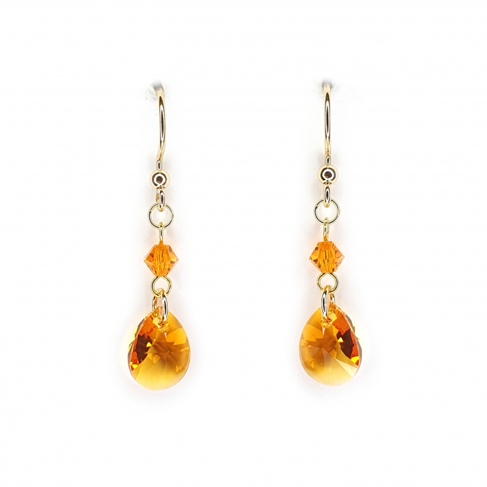 Set colier si cercei Mandarine argint placat cu aur [2]