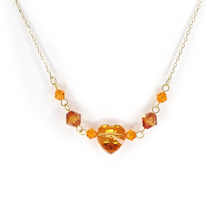 Set colier si cercei Mandarine argint placat cu aur [3]