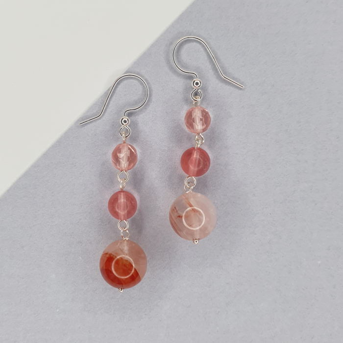 Cercei Lorena cu pietre cuart, argint [2]