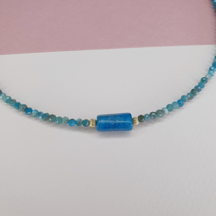 Colier Choker Apatit, argint placat cu aur [2]