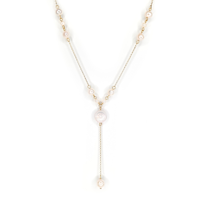 Colier Oana cu perle de cultura, argint placat cu aur [4]