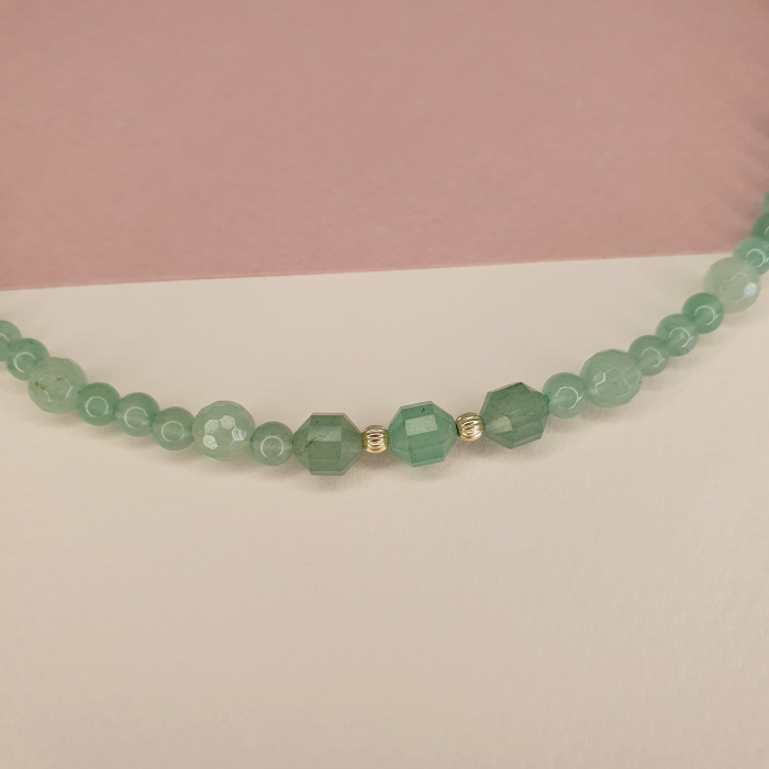 Colier Choker Aventurin, argint placat cu aur [2]