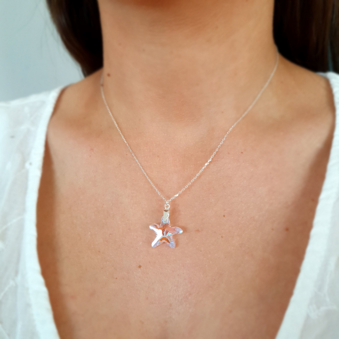 Colier Blue Spark Starfish, argint [2]