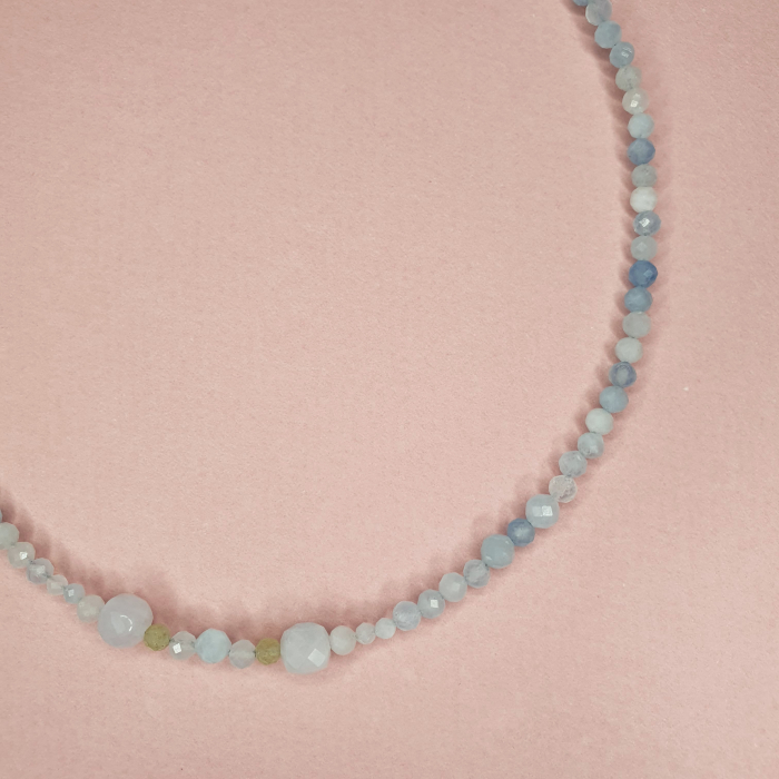 Colier Choker Acvamarin, argint [2]