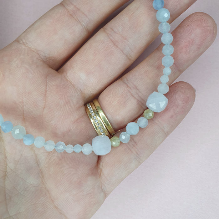 Colier Choker Acvamarin, argint [3]
