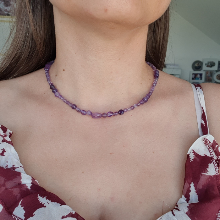 Colier Choker Ametist, argint [3]