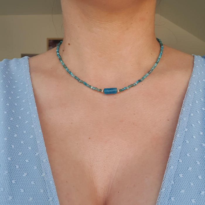 Colier Choker Apatit, argint placat cu aur [3]
