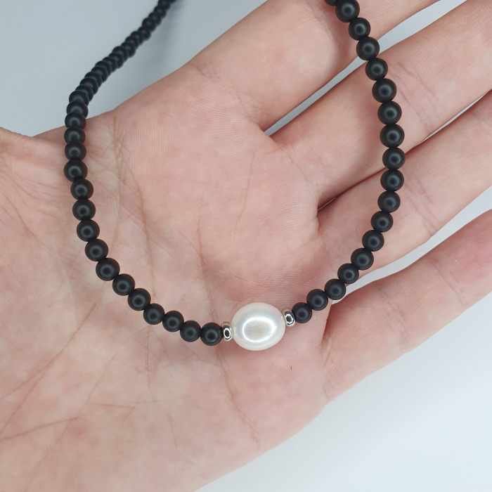 Colier Choker Onix, argint [3]