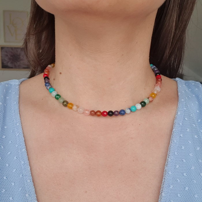 Colier Choker Chakre, argint placat cu aur [3]