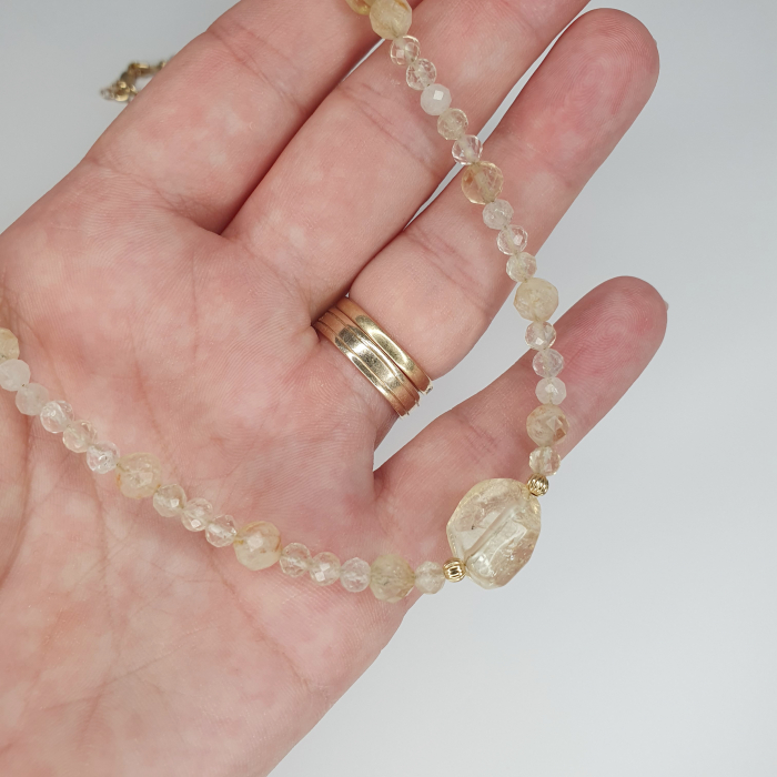 Colier Choker Citrin, argint placat cu aur [2]