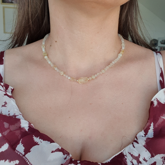 Colier Choker Citrin, argint placat cu aur [3]