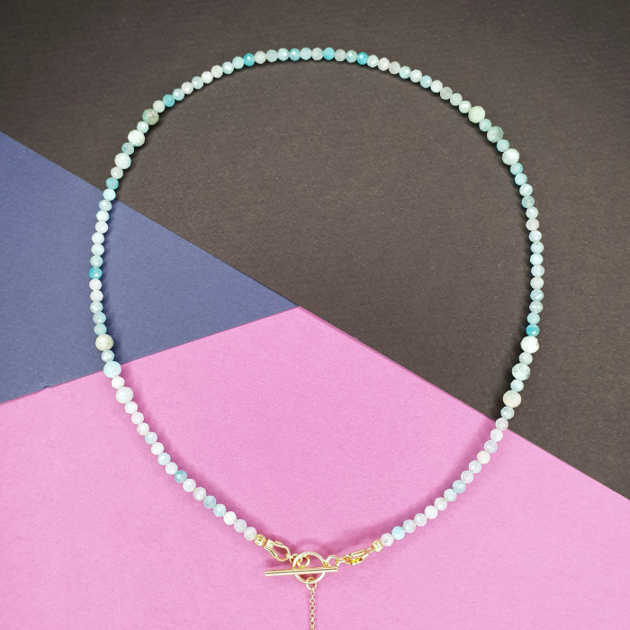 Colier Choker Amazonit Alina, argint placat cu aur [4]