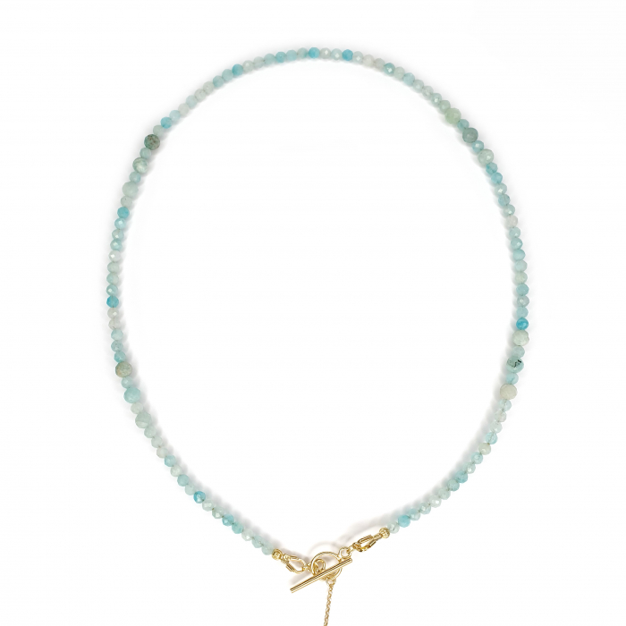 Colier Choker Amazonit Alina, argint placat cu aur [5]