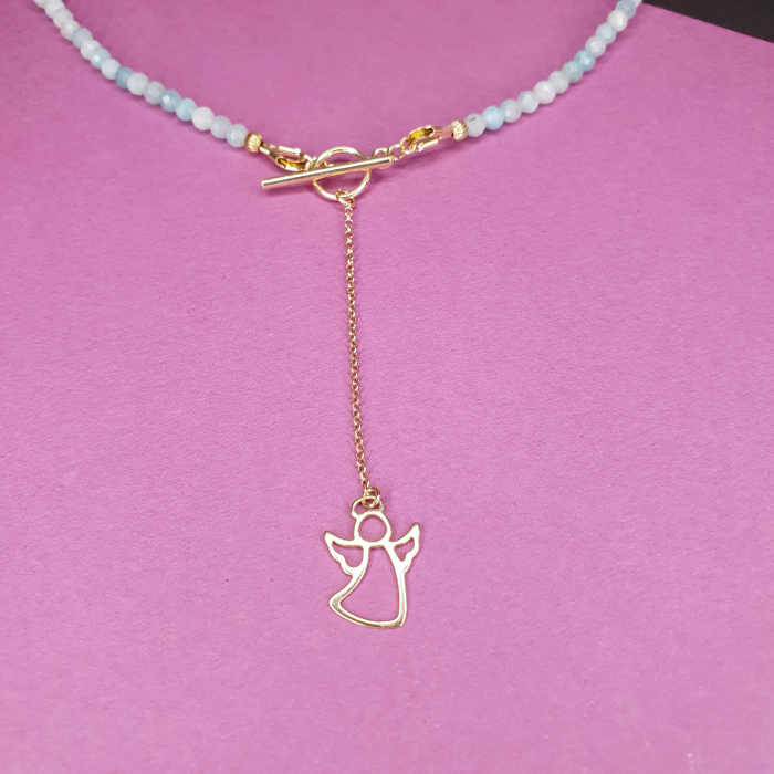 Colier Choker Amazonit Alina, argint placat cu aur [2]