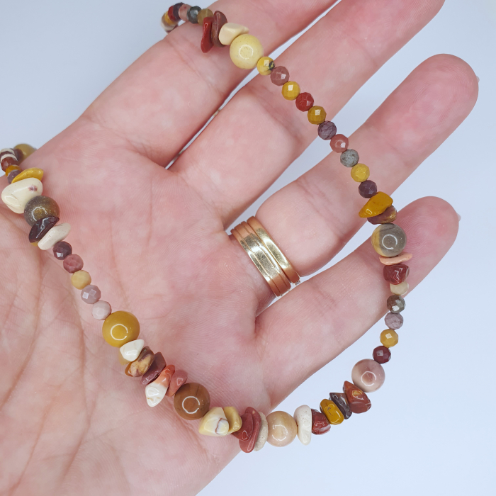 Colier Choker Jasp Mocait, argint placat cu aur [2]