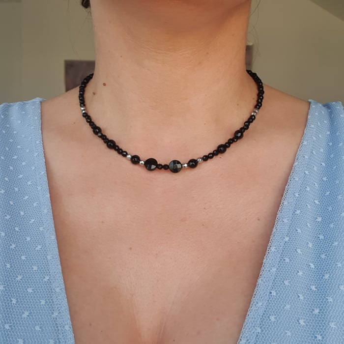 Colier Choker Onix, argint [3]