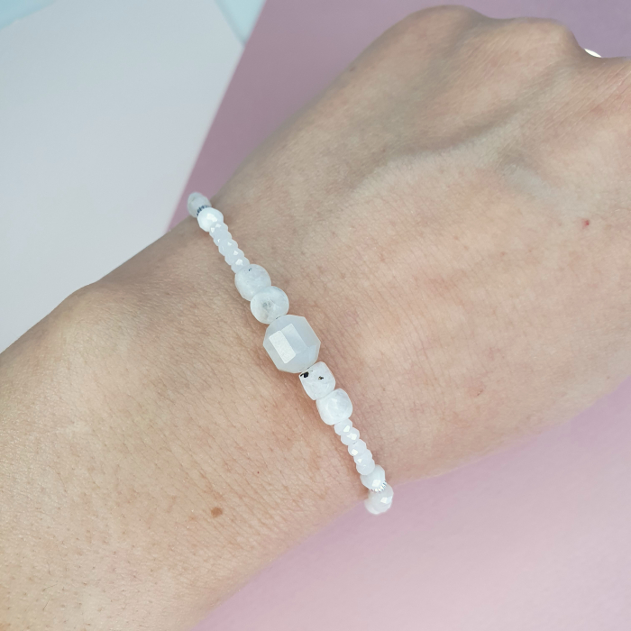 Bratara Choker Piatra lunii, argint [2]