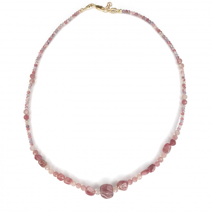 Colier Choker Turmalina Roz, argint placat cu aur [1]