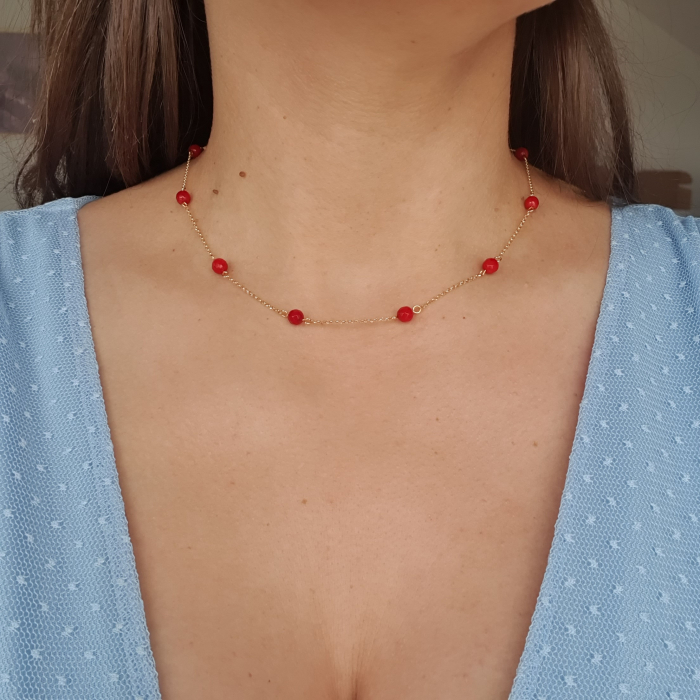 Colier Coral Rare, argint placat cu aur [2]