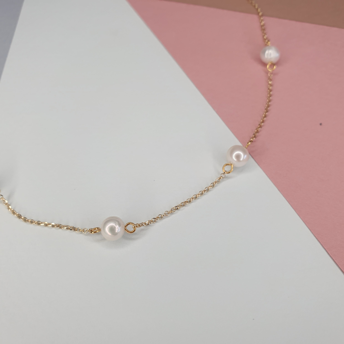 Colier cu perle Ana, argint placat cu aur [5]
