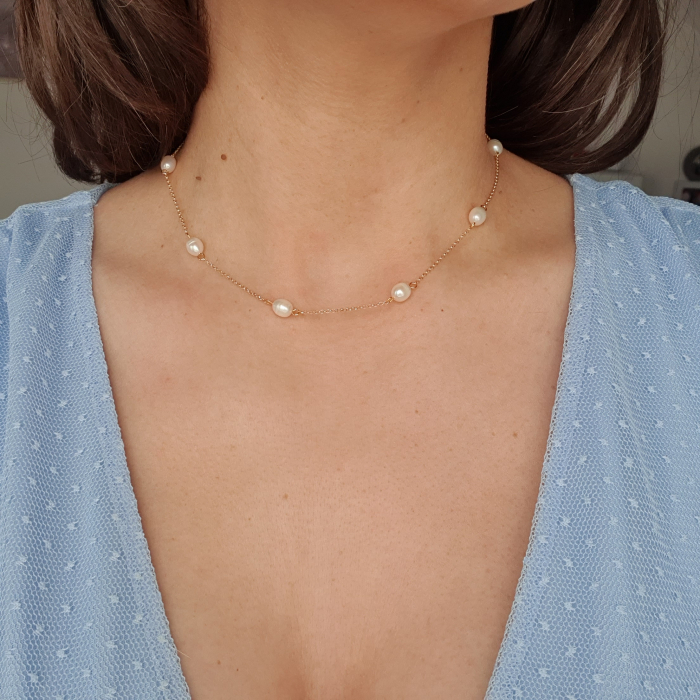Colier cu perle Cristina, argint placat cu aur [5]