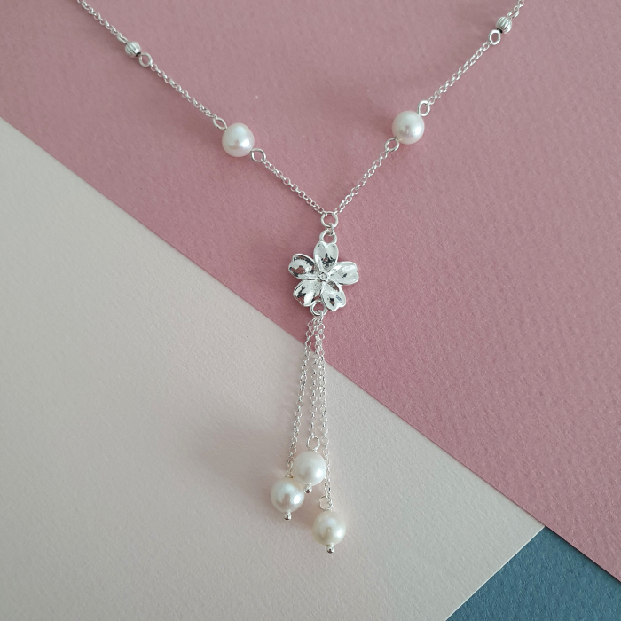 Colier cu perle Floare, argint [3]