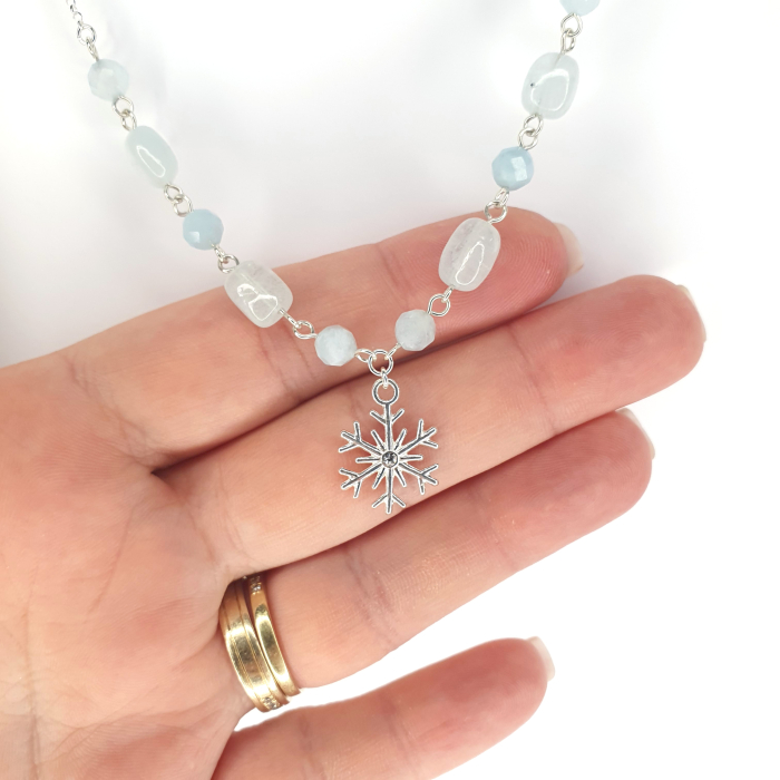 Colier Fulg de nea cu Acvamarin, argint [2]