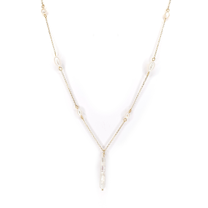 Colier Florina cu perle de cultura, argint placat cu aur [5]