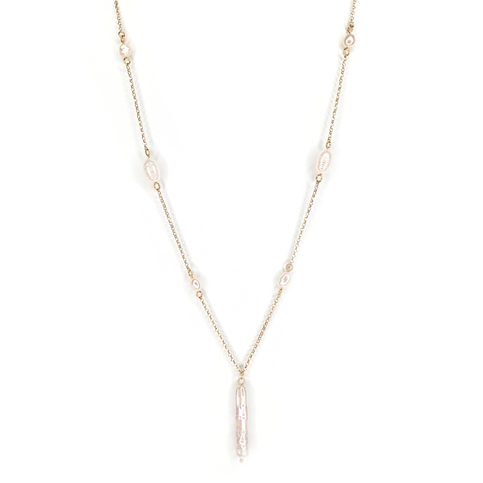 Colier Florina cu perle de cultura, argint placat cu aur [6]