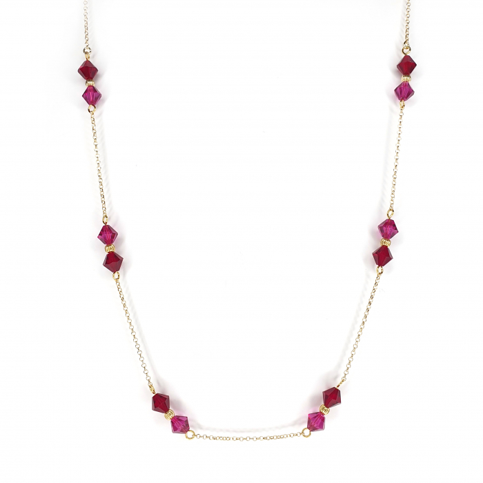 Colier Ramona Fuchsia, argint placat cu aur [2]