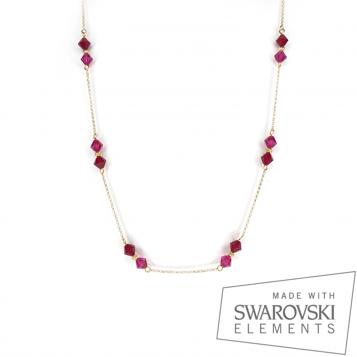 Colier Ramona Fuchsia, argint placat cu aur [1]