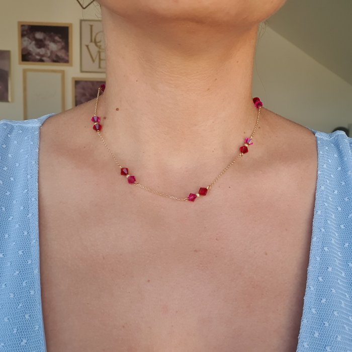 Colier Ramona Fuchsia, argint placat cu aur [3]