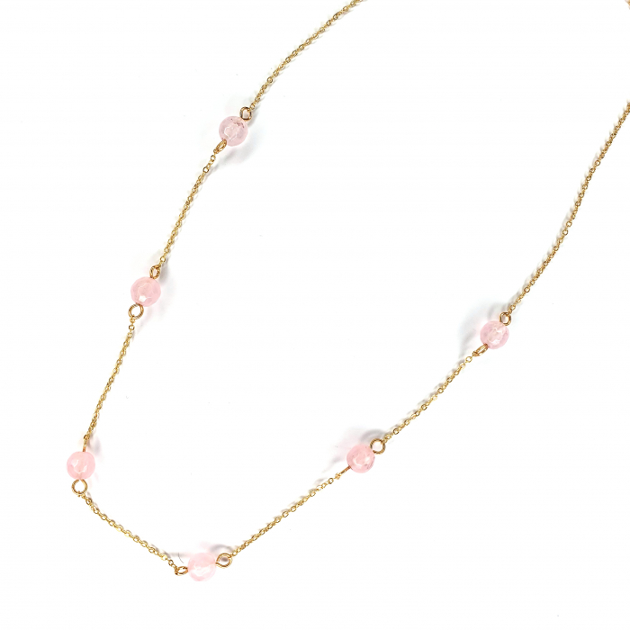 Colier Rare Pink Jade, argint placat cu aur [3]