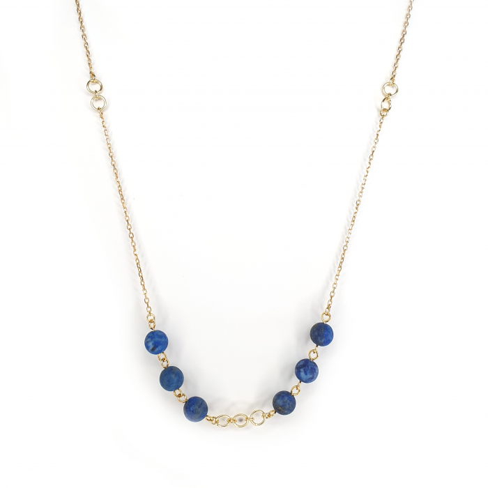 Colier Rare Lapis Lazuli, argint placat cu aur [3]
