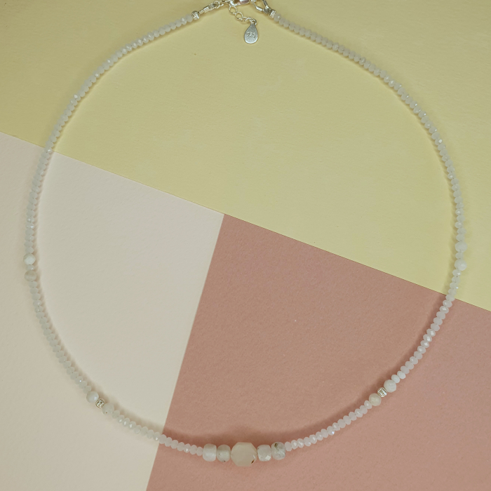 Colier Choker Piatra lunii, argint [3]