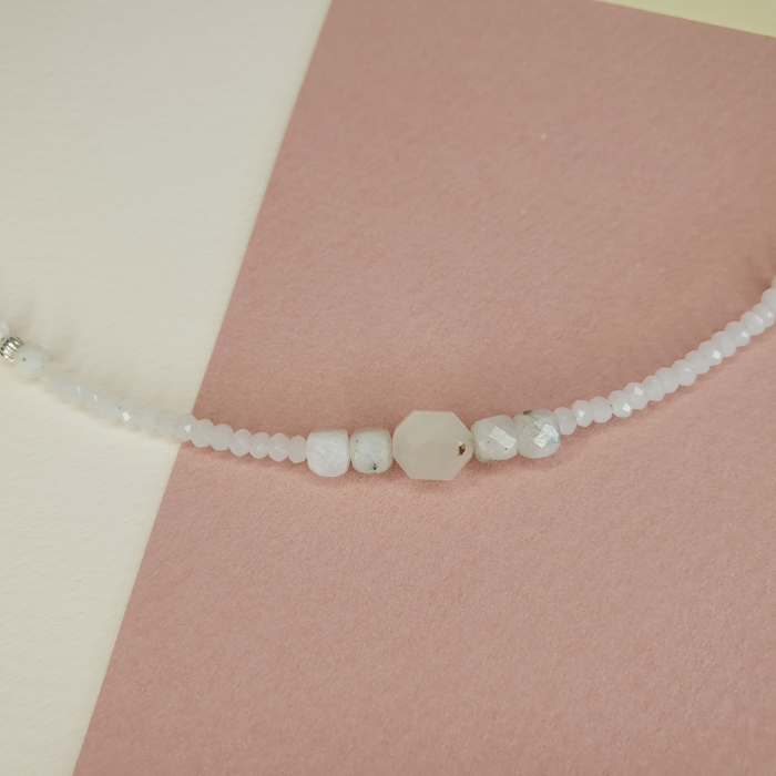 Colier Choker Piatra lunii, argint [2]