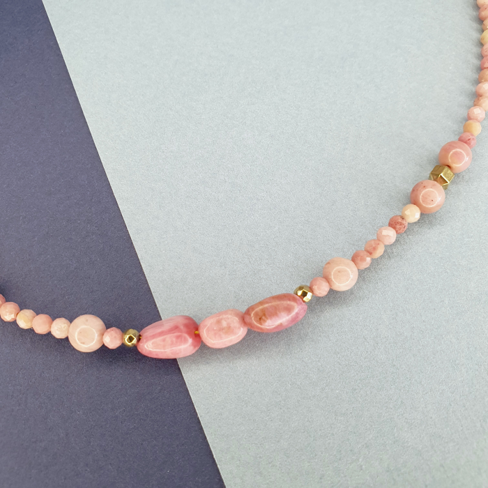 Colier Choker Rodocrozit, argint placat cu aur [2]