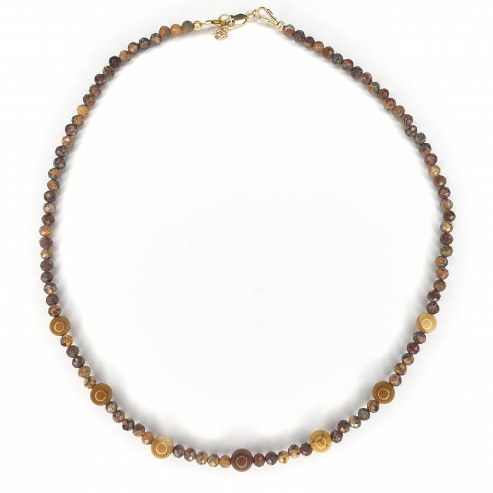 Colier Choker Jasp Picasso, argint placat cu aur [1]