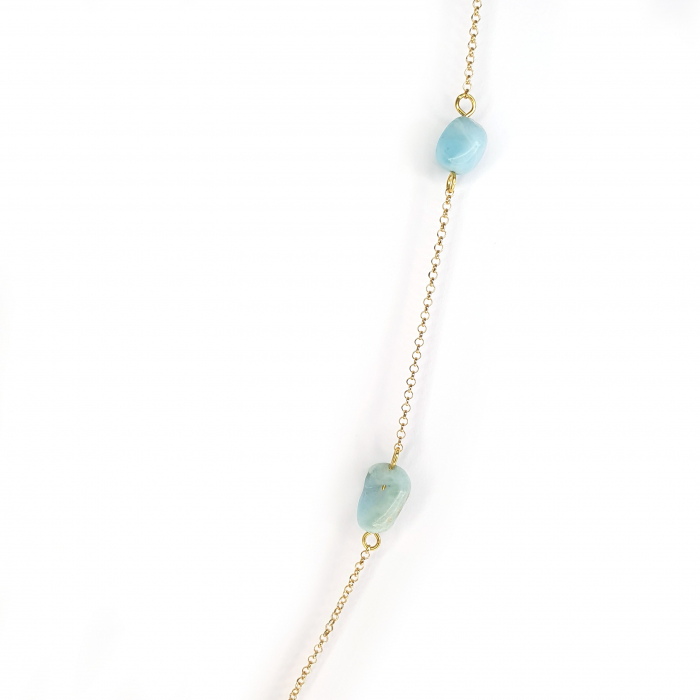 Colier Rare Larimar, argint placat cu aur [3]