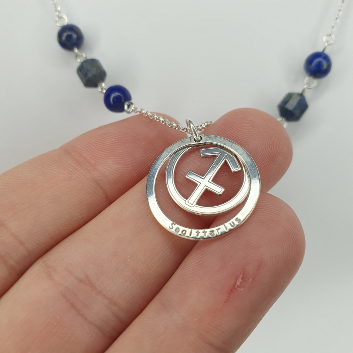 Colier Zodiac Sagetator Lapis Lazuli, argint [2]