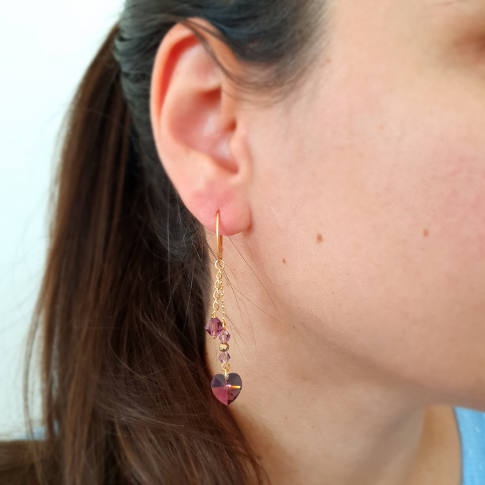 Set cercei mama-fiica Iris, argint placat cu aur [2]