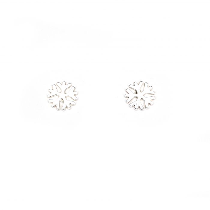 Set colier si cercei cu tija Snowflake, argint [5]